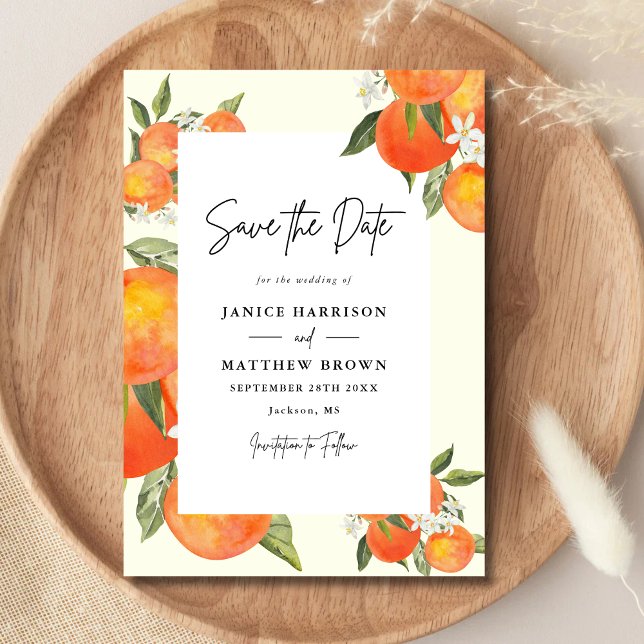 Reserve A Data Boho Abstrato Desenho Laranja Jardim Casamento (Boho abstract orange save the date sets a warm, artistic tone for your wedding.)