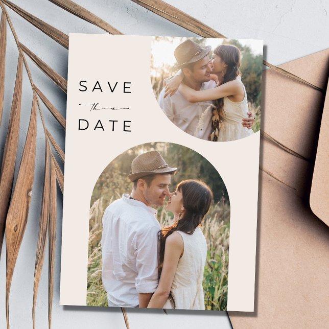 Reserve A Data Boho Arch Dois Casamento Fotográfico do Deserto (Boho Arch Two Photo Desert Wedding Save The Date)