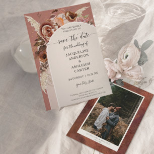 Reserve A Data BOHO Archou BHO Elegante Queda Floral Pampas Grass