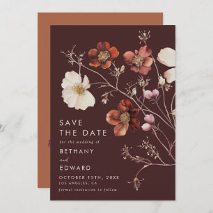 Reserve A Data Boho Autumn Floral Wedding