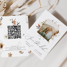 Reserve A Data Boho Autumn Wildflower | Código QR do quadro de fo
