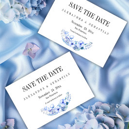 Reserve A Data Boho Blue Watercolor Flowers
