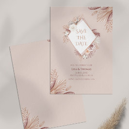 Reserve A Data Boho Blush Pampas Grass Salve a placa de data