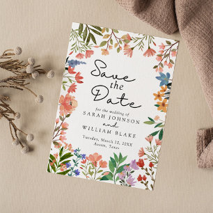 Reserve A Data Boho Botanicals: Um Jardim de Aquarela de Flor Sel