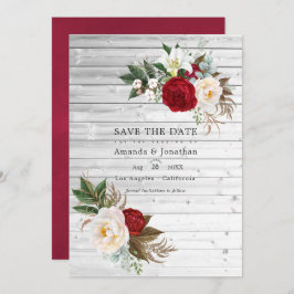 Reserve A Data Boho Burgundy - Foto Floral de Casamento de Marsal