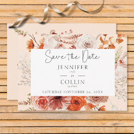 Reserve A Data Boho Burnt Orange Fall Floral Arco Floral Monogram