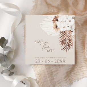 Reserve A Data Boho Champagne White Pampas Grass Casamento