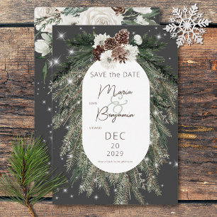 Reserve A Data Boho CharCoal Pine Winter Sparkle Weds