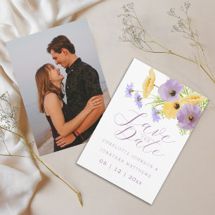 Reserve A Data Boho Chic Aquarela Foto de Flor Silvestre Casament