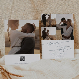 Reserve A Data Boho Chic Slate Blue Multi Photo QR Code