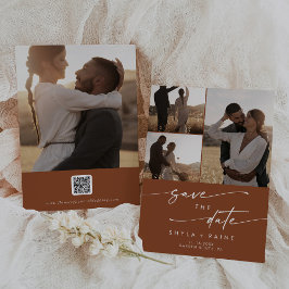 Reserve A Data Boho Chic Terracotta Multi Photo QR Code