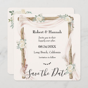 Reserve A Data Boho Cream Floral Wedding Arch Salvar Data