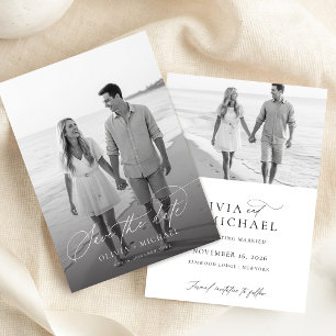 Reserve A Data Boho de Foto Minimalista Moderno
