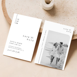 Reserve A Data Boho de Foto Simples Elegante