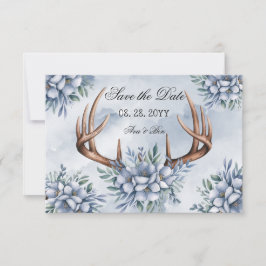 Reserve A Data Boho Deer Antler Dusty Blue Floral