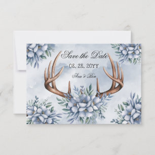 Reserve A Data Boho Deer Antler Dusty Blue Floral