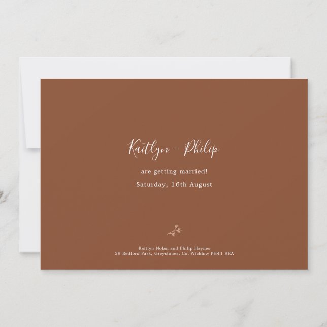 Reserve A Data Boho Earthy Botânica Elegante Ivory (Verso)