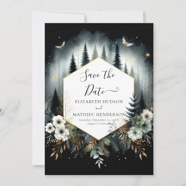 Reserve A Data Boho Encantado Encantado Casamento Florestal (Frente)