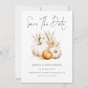Reserve A Data Boho Fall Pumpkins Pampas Código QR Casamento