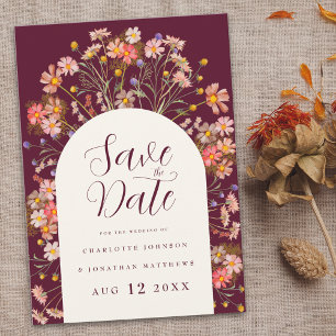 Reserve A Data Boho Fall Rustic Wildflower Wedding