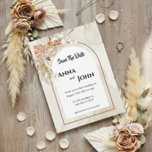 Boho Floral Casamento Salve a Data