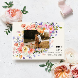 Reserve A Data Boho Floral | Foto de Flor Silvestre Salvar a Data