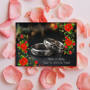Reserve A Data Boho Flores Decorativas Vermelhas Casamento
