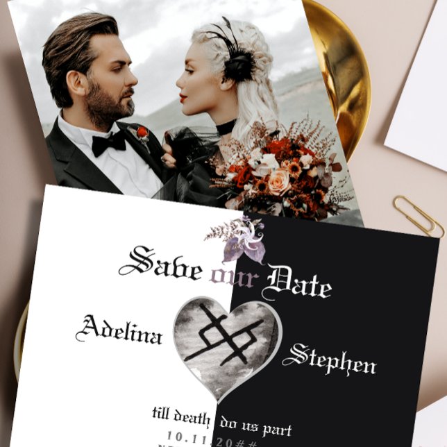 Reserve A Data Boho Gothic Viking Eternal Love Wildflower Wedding (Boho Rust Gothic Viking Eternal Love Wildflower Photo Save The Date October Elegant Gothic Wedding)