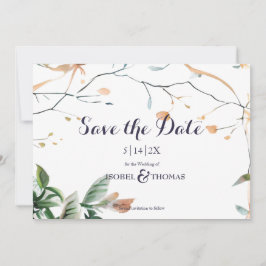 Reserve A Data Boho Greenery Casamento de Flores Selvagens