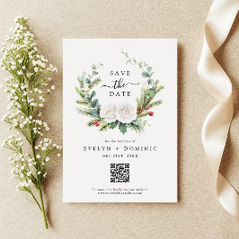 Reserve A Data Boho Greenery Foliage Código QR Casamento