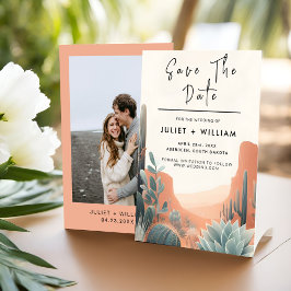 Reserve A Data Boho Leaf Desert Cactos Casamento Suculento