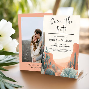Reserve A Data Boho Leaf Desert Cactos Casamento Suculento
