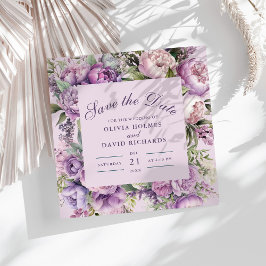 Reserve A Data Boho Lilac Floral Weding Date (Casamento Floral Bo