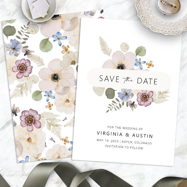 Reserve A Data Boho Modern Salva A Data (Boho Modern Watercolor Floral Save The Date by Painted Paperie
)