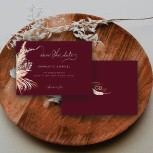 Reserve A Data Boho Moderno Caprichoso Script Caligrafia Burgundy