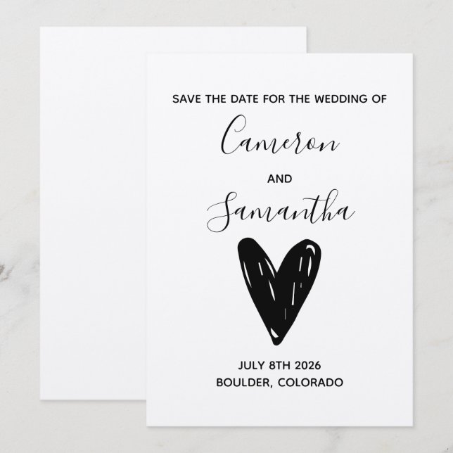 Reserve A Data Boho moderno de casamento salvar a data (Frente/Verso)