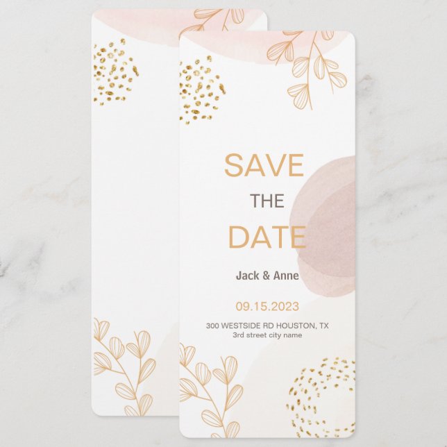 Reserve A Data Boho Moderno Minimalista Salvar Data (Frente/Verso)
