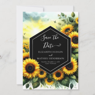 Reserve A Data Boho Na moda Sunflower Wedding