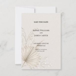 Reserve A Data Boho Palma Seca Casamento Salvar a Data