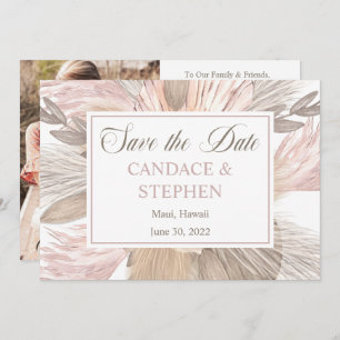 Reserve A Data Boho Pampas Grass Photo Save the Date