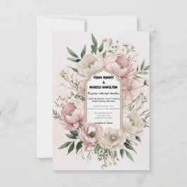 Reserve A Data Boho Peonies Blush & Ivory Floral Wedding