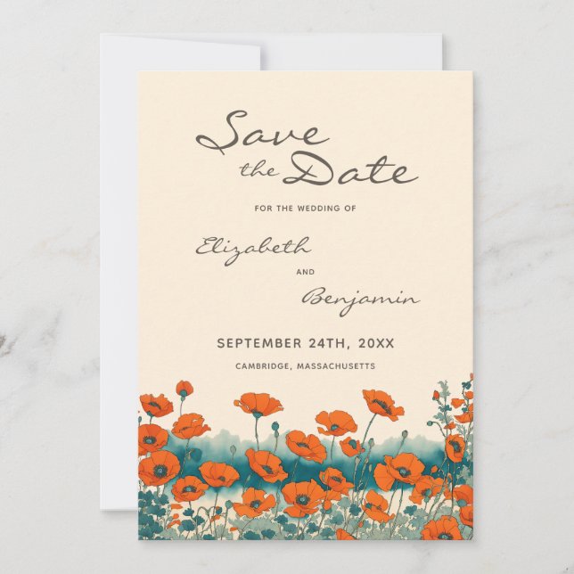 Reserve A Data Boho Photo Floral Wildflower Rustic code (Frente)