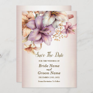 Reserve A Data Boho Pink Flowers de Watercolor Boho Elegante