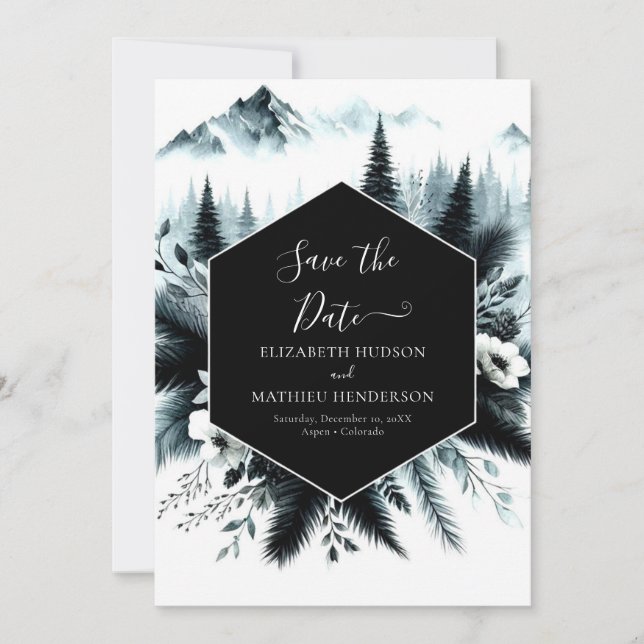Reserve A Data Boho Printable Mountain Weding (Frente)