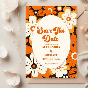 Reserve A Data Boho Retro Floral Wedding