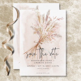 Reserve A Data Boho Rustic Pampas & Casamento de Buquê de Grama S