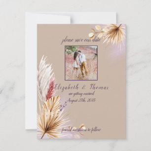 Reserve A Data Boho Rustic Summer Pampas Grass Casamento
