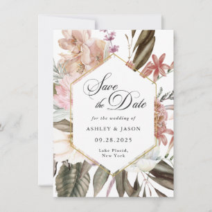 Reserve A Data Boho Rustic Wildflower salva com foto