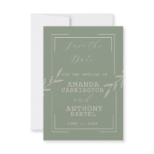 Boho Sage Green Foilage Invitation