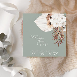 Reserve A Data Boho Sage Green Pampas Grass Casamento